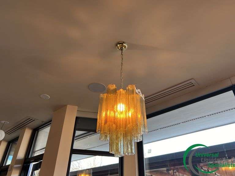 Italian Glass Celling Chandelier (15) Glass Tubes