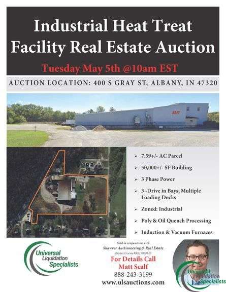 Industrial Heat Treat Facility Real Estate - For Sale