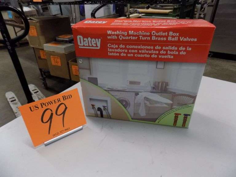 Oatey Washing Machine Outlet Box W/Brass Valves