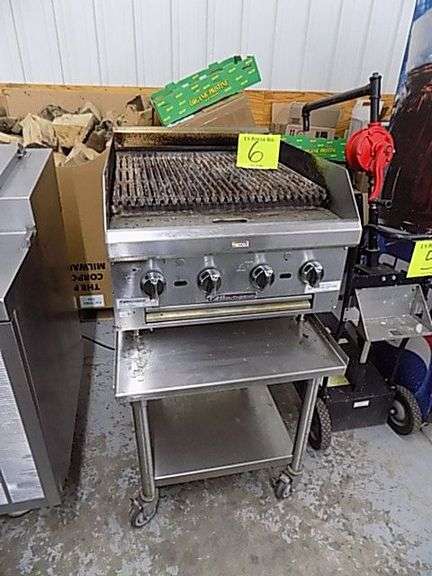 Southbend # HDC-24 4 Burner Charbroiler w/ SS Caster Mounted Equip Stand