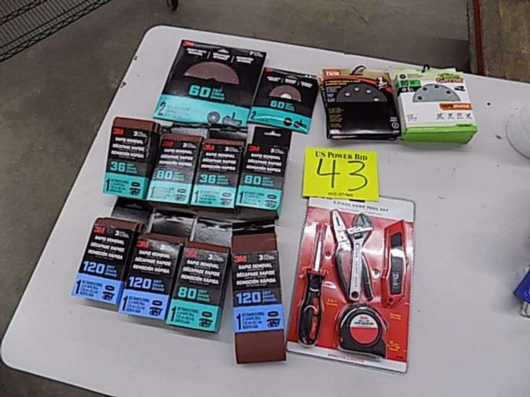 Asst Sandpaper Discs/ Belts / 5 Pc Home Tool Set