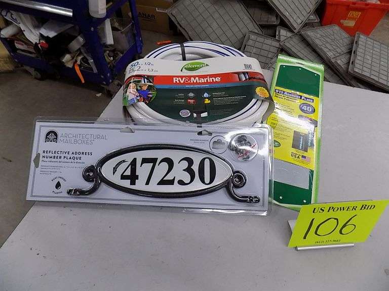 Element RV/Marine 50ft Garden Hose,911 Address Plate & Reflective Address Plaque