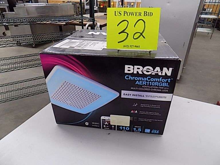 Broan ChromaComfort AER110RGBL Vent Fan w/ Multi Colored LED Lights