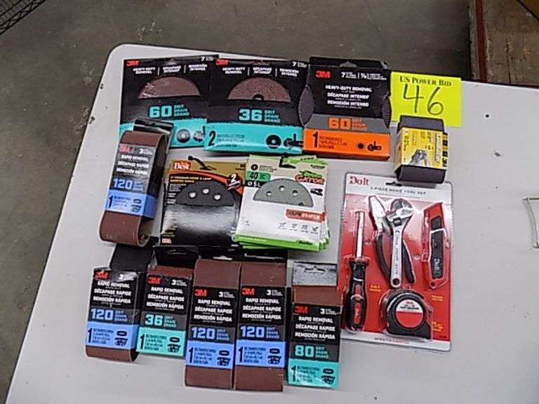 Asst Sandpaper Discs/ Belts / 5 Pc Home Tool Set