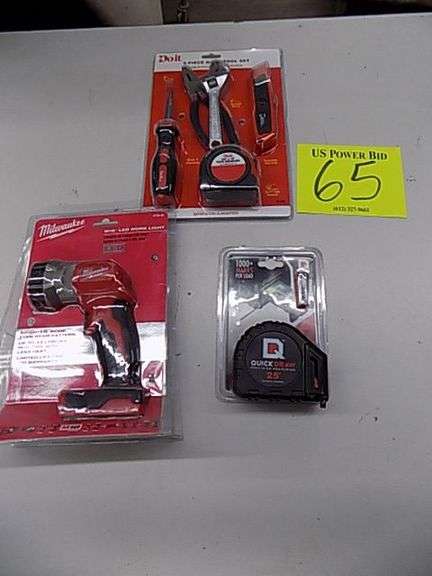 Milwaukee M18 LED Worklight, 5 Pc Home Tool Kit, Tap Measurer