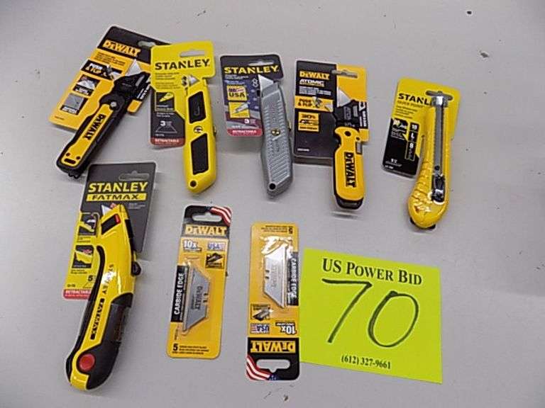 Asst Dewalt/ Stanley Utility Knives