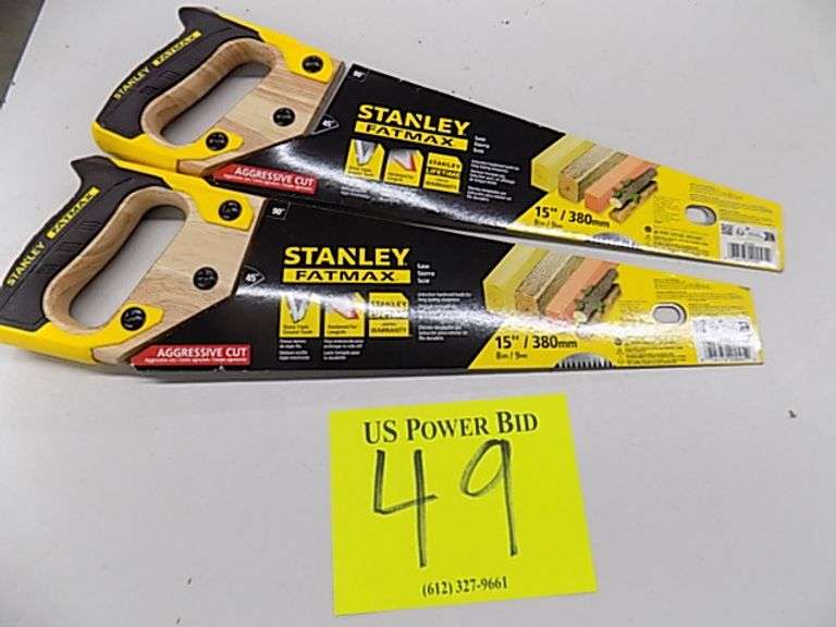 2 Stanley 15" Aggressive Cut Saws