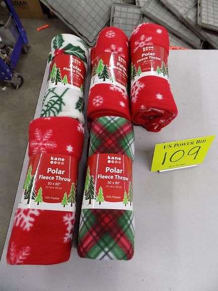 Five Kane Polar Fleece Throw Blankets