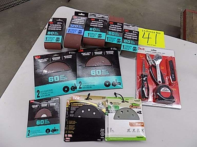 Asst Sandpaper Discs/ Belts / 5 Pc Home Tool Set