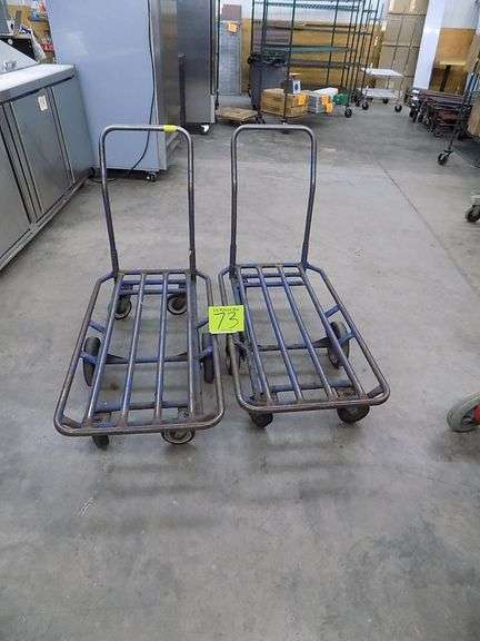 Two H.D Six Wheel Grocers Stocking Carts