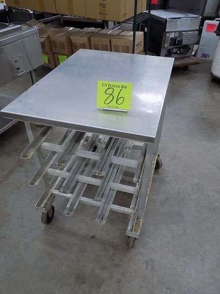 Aluminum Can Rack Cart W/SS Worktop