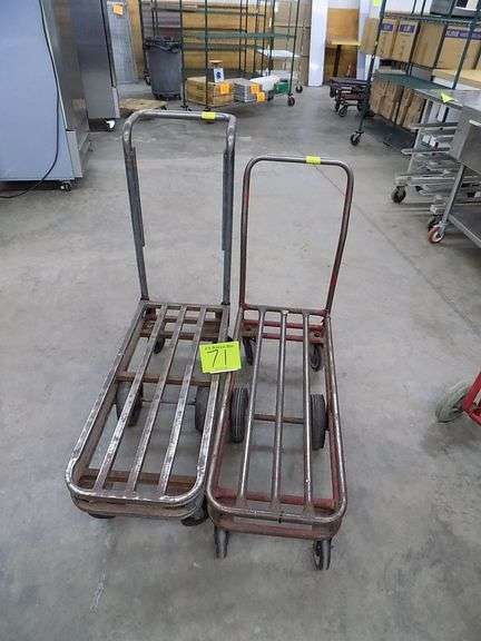 Two H.D Six Wheel Grocers Stocking Carts