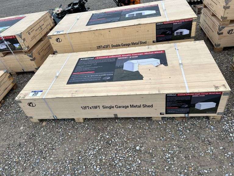 ALLMETAL 2024 SINGLE GARAGE METAL SHED MODEL # K1220 - Shackelton