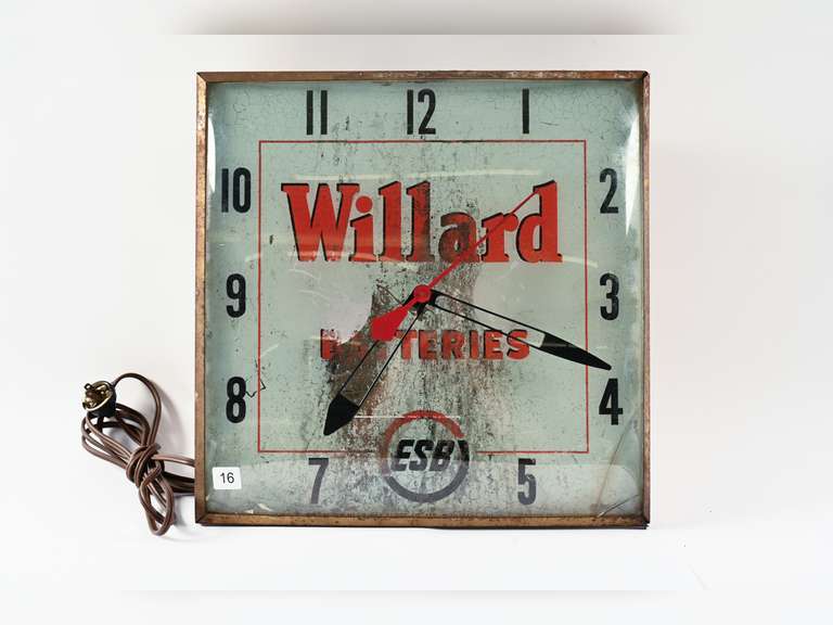 WILLARD BATTERIES LIGHTED WALL CLOCK