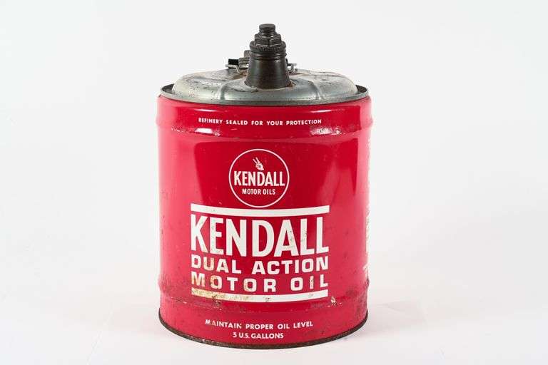 KENDALL DUAL ACTION MOTOR OIL U.S. 5 GALLON PAIL - Shackelton Auctions Inc.