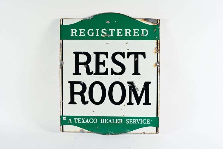 Rest Roon Signages TEXACO REGISTERED REST ROOM DSP SIGN - Shackelton Auctions Inc.