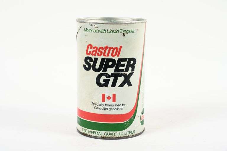 CASTROL SUPER GTX MOTOR OIL IMP QT FIBRE CAN - Shackelton Auctions Inc.