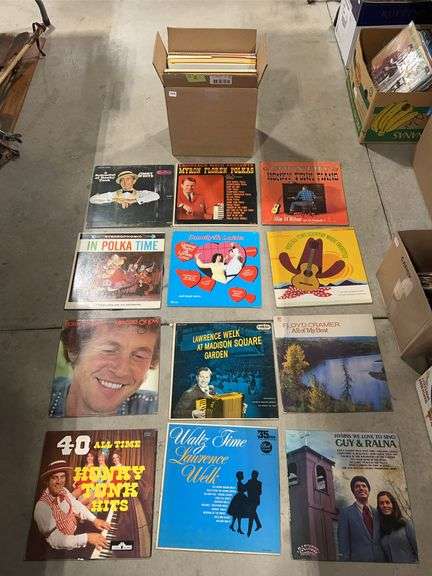 TWO BOXES OF ASSORTED 33 RPM RECORDS - Shackelton Auctions Inc.