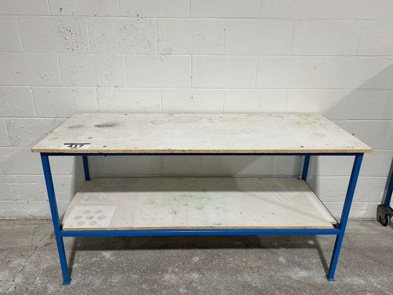 TWO TIER WORK TABLE 62"X25"X32"