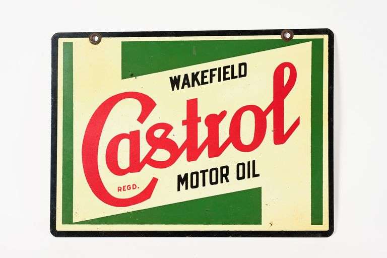 CASTROL WAKEFIELD MOTOR OIL D/S PAINTED METAL RACK SIGN - Shackelton ...