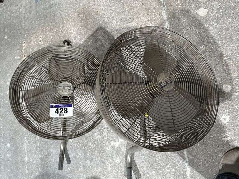 TWO 20" LEADER INDUSTRIAL FANS WITHOUT BRACKETS