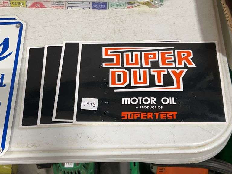 FOUR SUPERTEST SUPER DUTY MOTOR OIL STICKERS 9