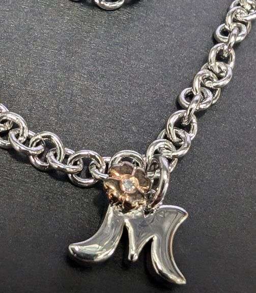 SILVER(3.1g),  GENUINE DIAMOND (0.015ct) KID BRACELET