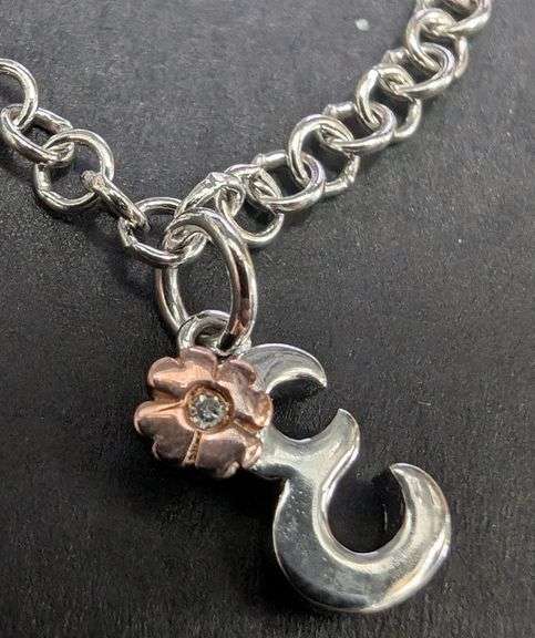 SILVER(3.28g),  GENUINE DIAMOND (0.015ct) KID BRACELET