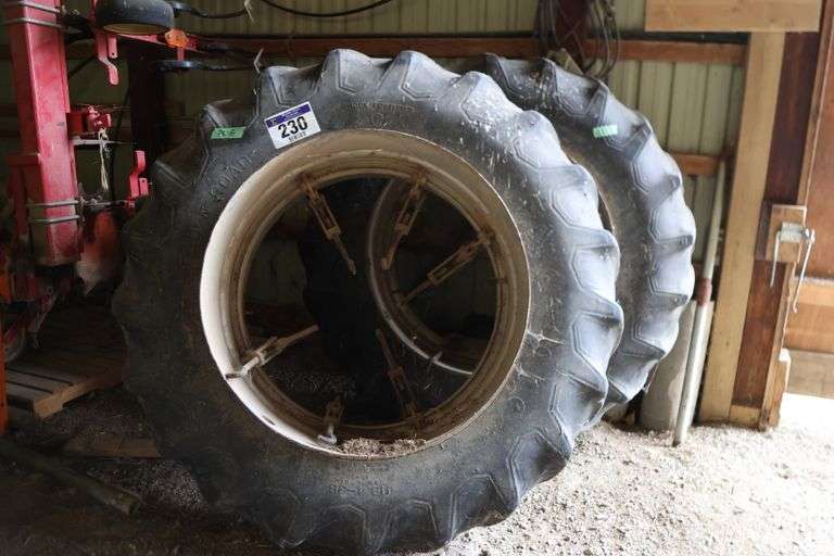 PAIR OF FIRESTONE 18.4X38 T-RAIL DUALS