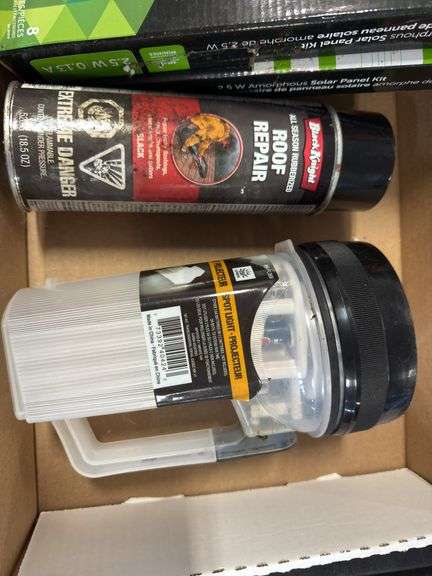 SOLAR PANEL KIT, ROOF REPAIR, FLASHLIGHT