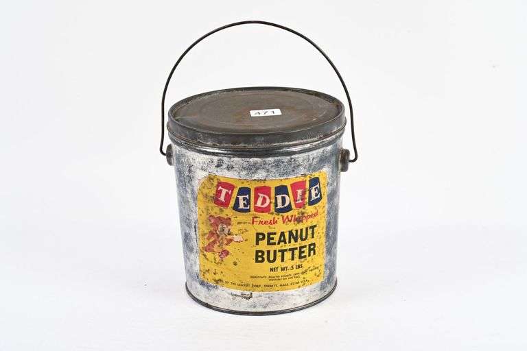TEDDIE PEANUT BUTTER PAPER LABEL FIVE POUND PAIL