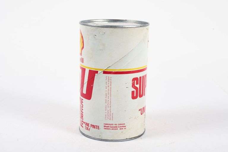 SHELL SUPER U MOTOR OIL IMP QT FIBRE CAN - FULL
