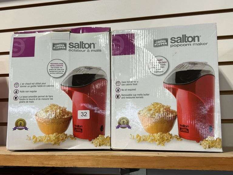 TWO SALTON HOT AIR POPCORN MACHINES