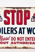 SHUR-GAIN STOP BOILERS AT WORK SST SIGN