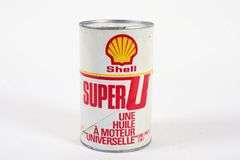 SHELL SUPER U MOTOR OIL IMP QT FIBRE CAN - FULL
