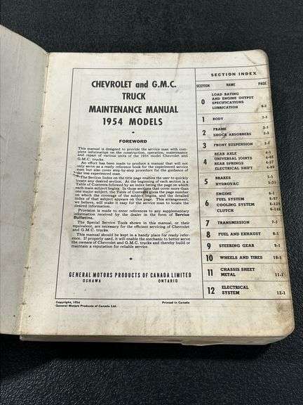 1954 CHEVROLET & GMC TRUCKS MAINTENANCE MANUAL