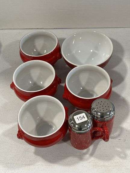 EMILE HENRY BOWLS & SALT & PEPPER SHAKERS