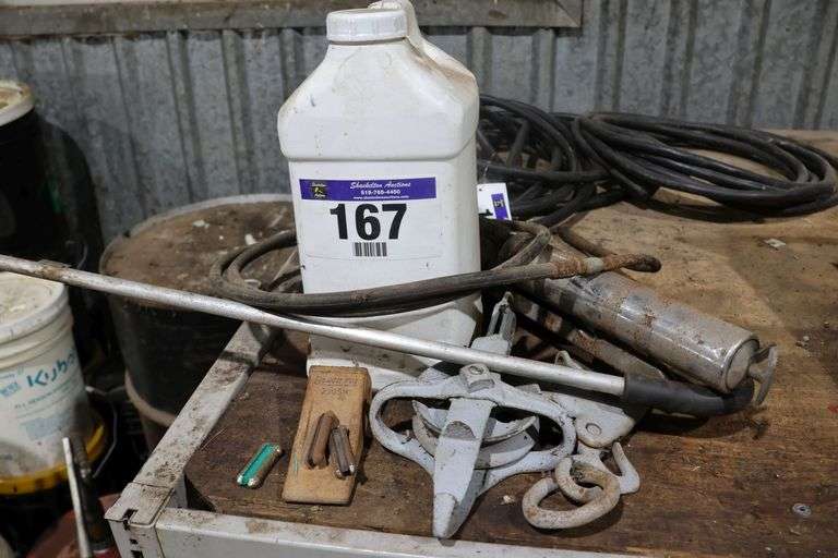 GREASE GUN, PROPANE TORCH, PULLEY HERBICIDE ETC.