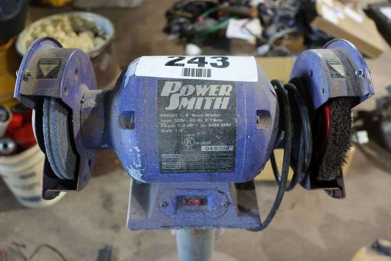 POWER SMITH 6" BENCH GRINDER ON STAND