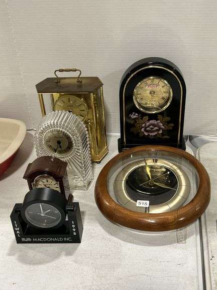 5 SHELF CLOCKS & 1 WALL CLOCK