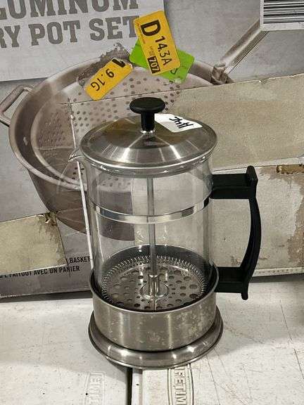 CAMP CHEF ALUMINUM FRY POT SET & FRENCH PRESS COFFEE POT