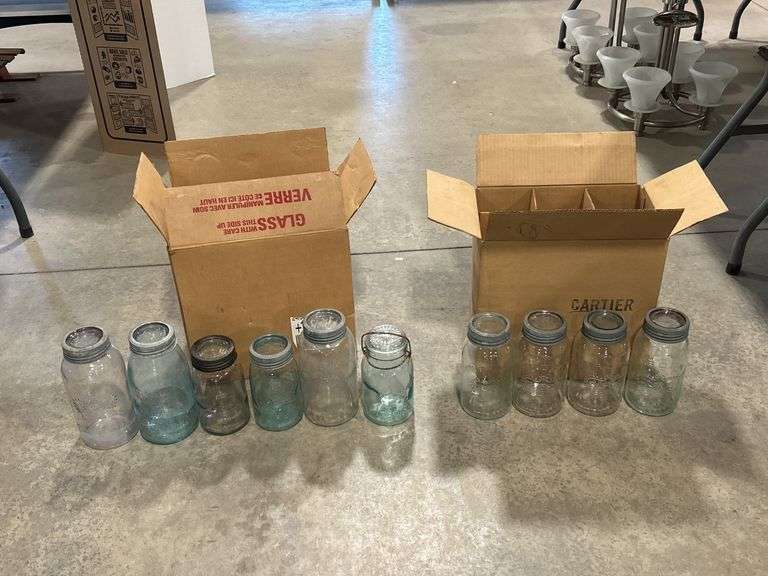 2 BOXES OF ASSORTED FRUIT JARS