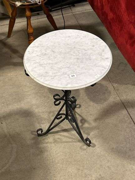 MARBLE TOP PLANT STAND - 15"X22"