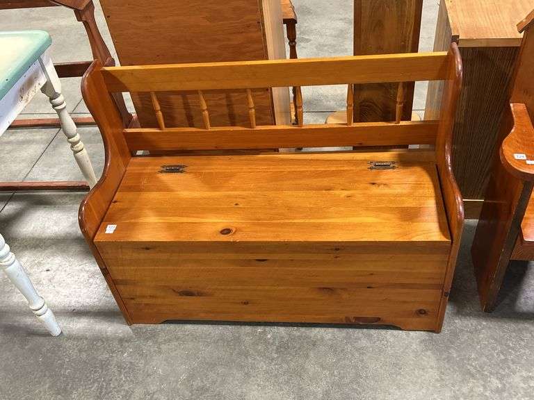 PINE BENCH WITH STORAGE