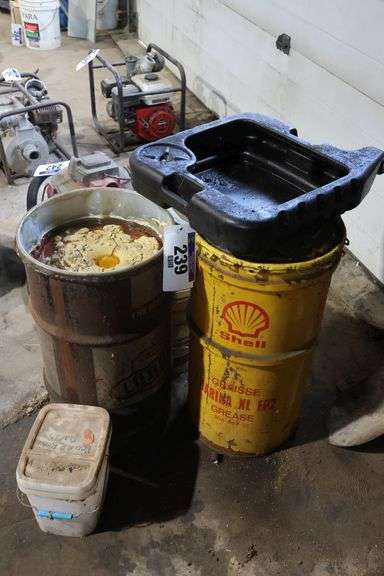 2 OIL BARRELS & OIL PAN