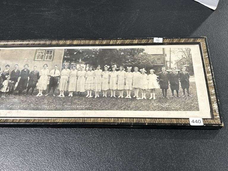 FRAMED PANORAMIC 1921 SCHOOL PHOTOGRAPH - 37" X 9"