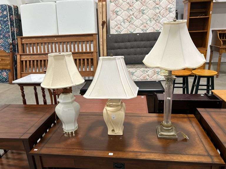 THREE TABLE LAMPS
