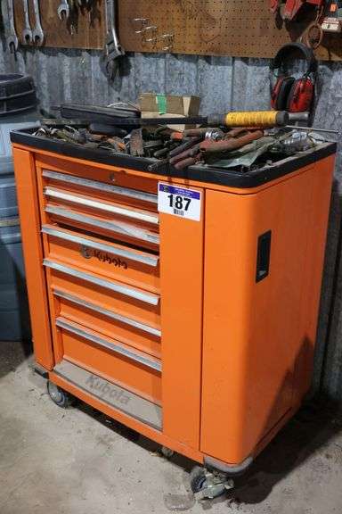 KUBOTA ROLLING TOOL CABINET WITH CONTENTS