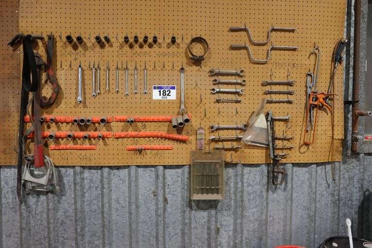 ASSORTED TOOLS INCLUDING WRENCHES, CLAMPS, CAULKING GUN ETC.