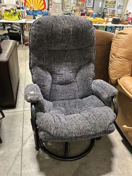 UPHOLSTERED GLIDER ROCKER WITH FOOT STOOL